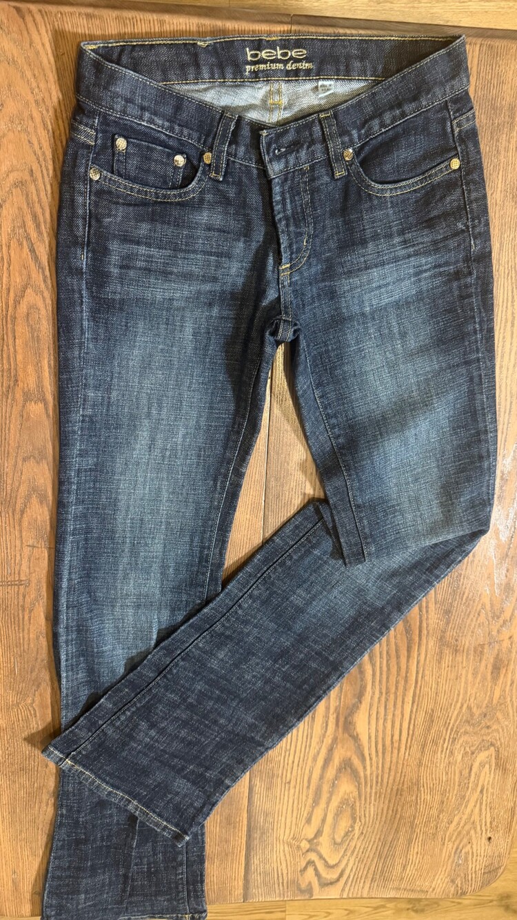bebe premium denim jeans size 26 medium wash denim
